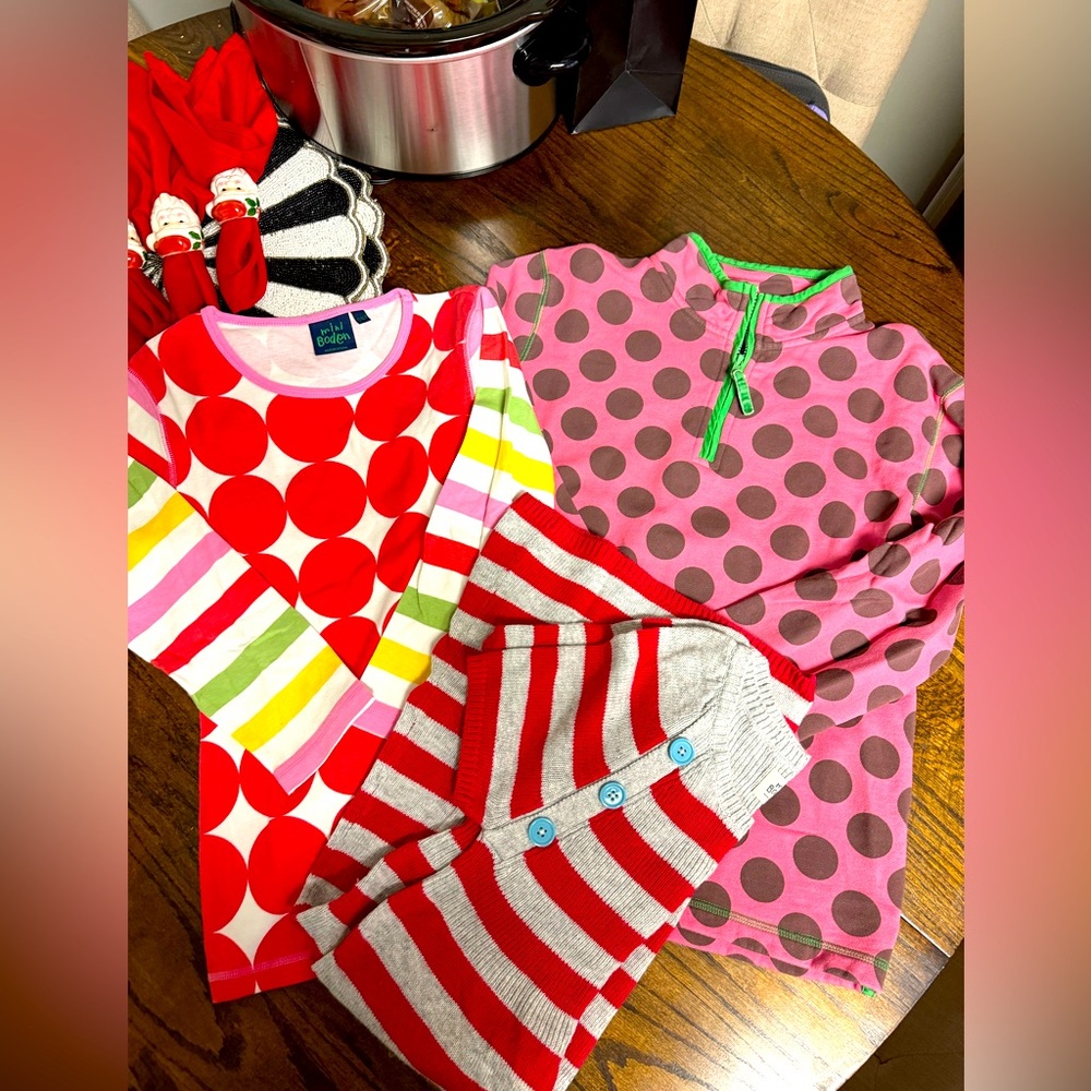 Mini Boden girls lot, polka dot, striped sweater dress 13-14Y